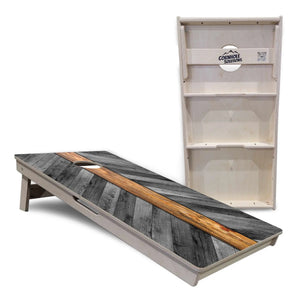 Grey Herringbone Cornhole Boards - Professional Tournament Series Cornhole Solutions