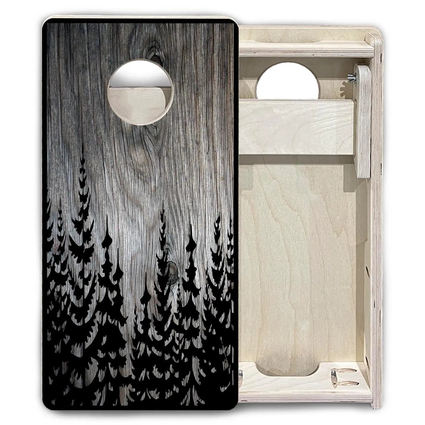 Grey Pine Trees - Mini or Vacation Size Cornhole Boards Cornhole Solutions