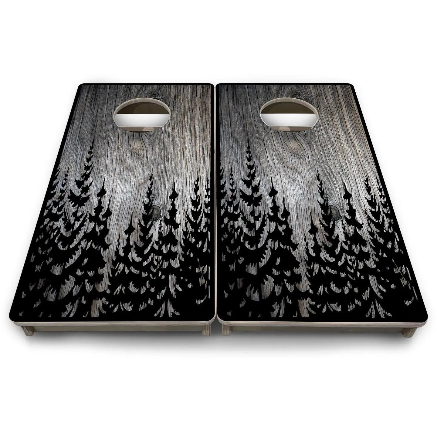 Grey Pine Trees - Mini or Vacation Size Cornhole Boards Cornhole Solutions