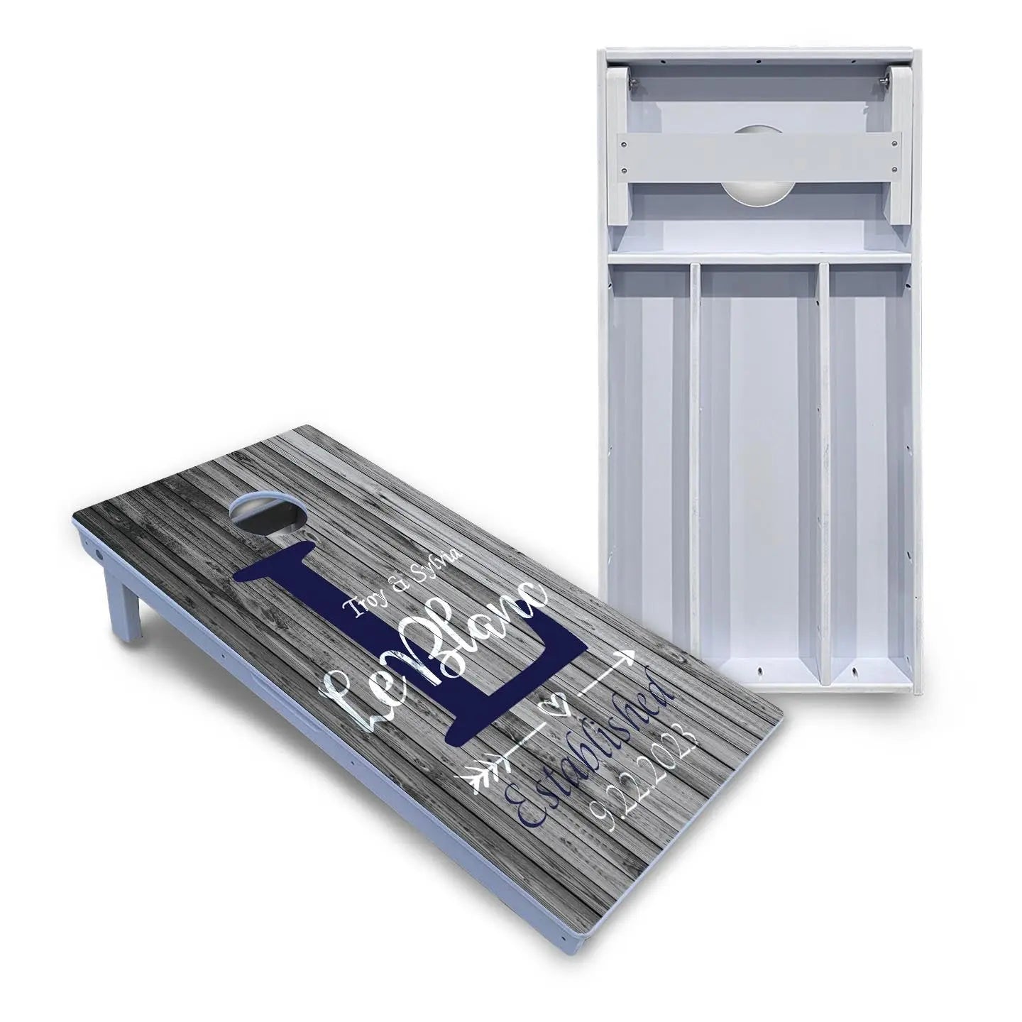 Grey Slat Wood Cornhole Boards - All Weather Series Cornhole Solutions