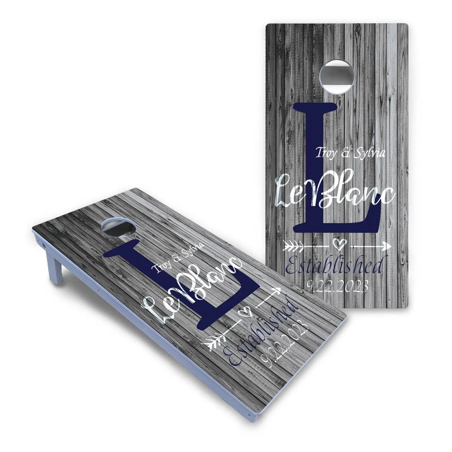 Grey Slat Wood Cornhole Boards - All Weather Series Cornhole Solutions