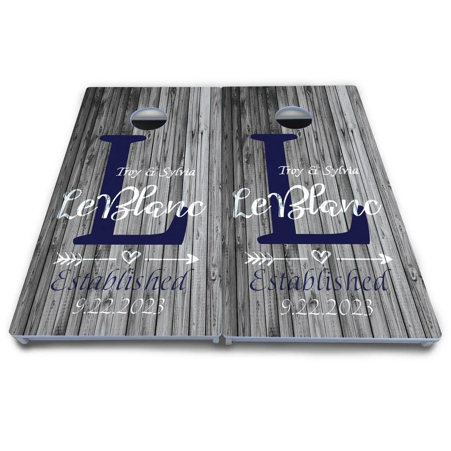 Grey Slat Wood Cornhole Boards - All Weather Series Cornhole Solutions