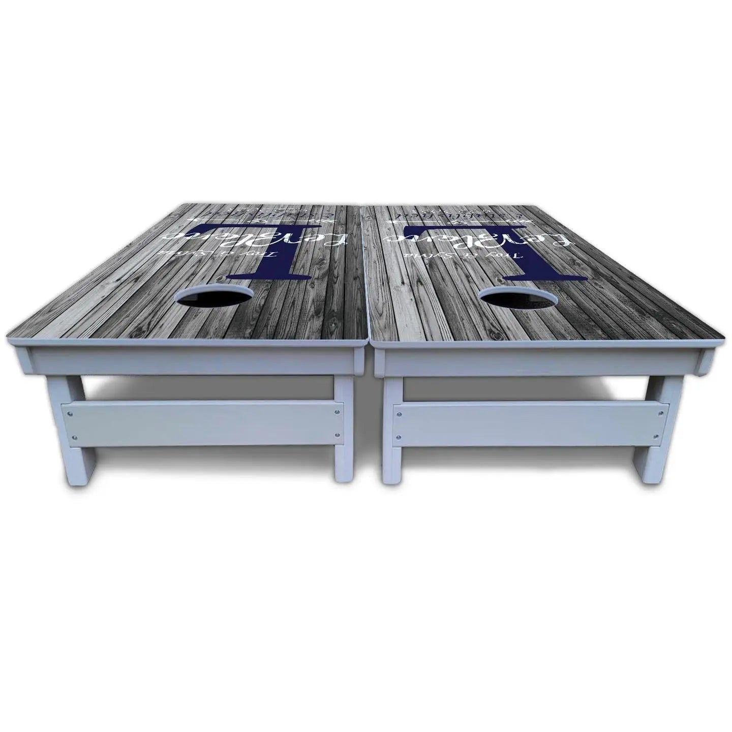 Grey Slat Wood Cornhole Boards - All Weather Series Cornhole Solutions