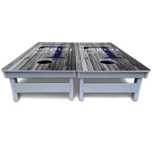 Grey Slat Wood Cornhole Boards - All Weather Series Cornhole Solutions