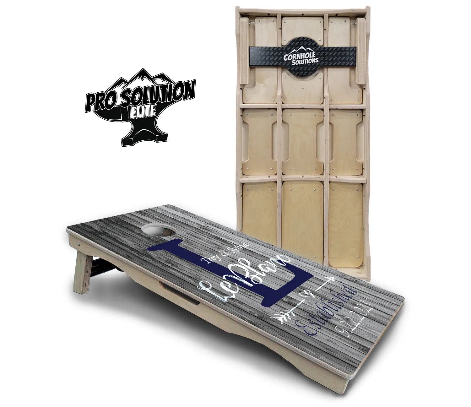 Grey Slat Wood Cornhole Boards - Pro Solution Elite Series Cornhole Solutions
