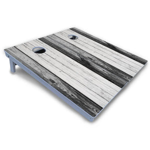Grey Two Tone Slats Cornhole Boards - All Weather Series Cornhole Solutions