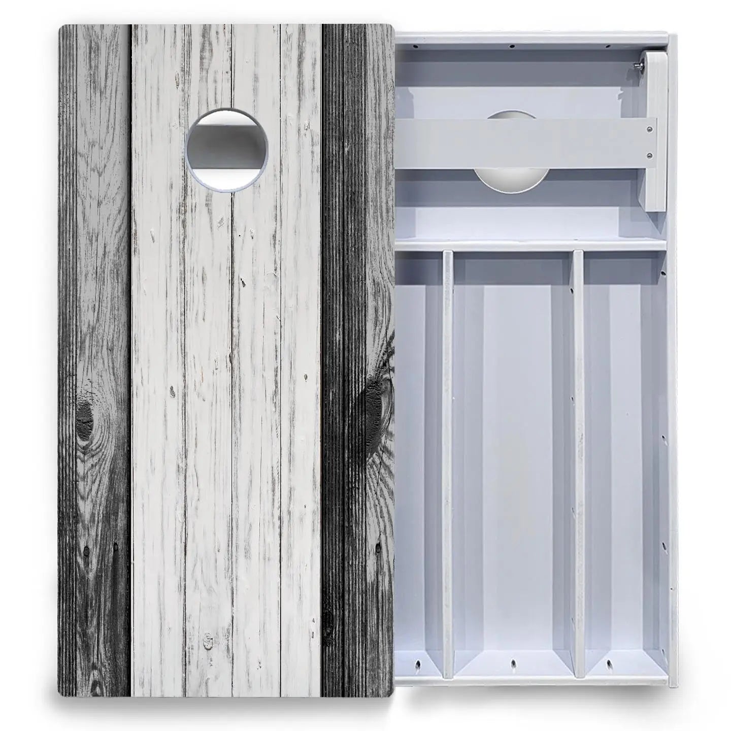 Grey Two Tone Slats Cornhole Boards - All Weather Series Cornhole Solutions
