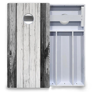 Grey Two Tone Slats Cornhole Boards - All Weather Series Cornhole Solutions