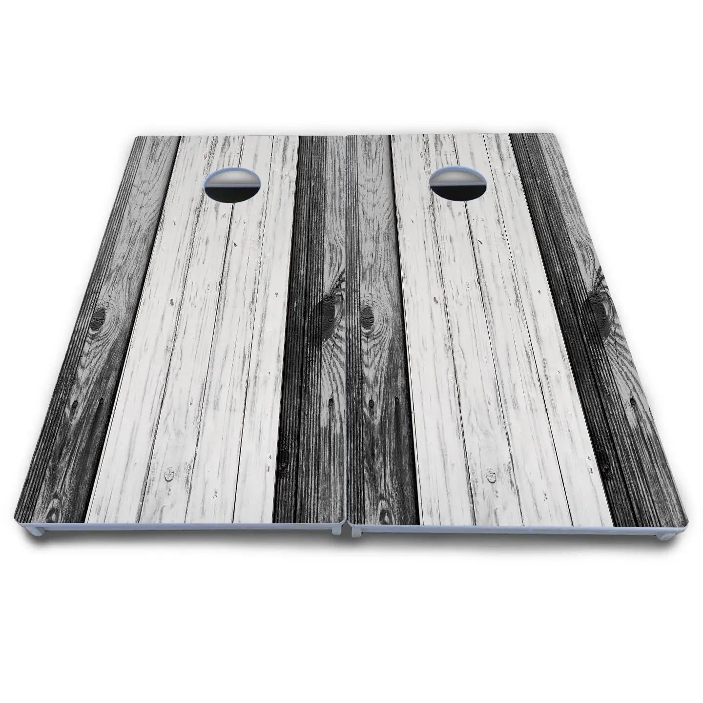 Grey Two Tone Slats Cornhole Boards - All Weather Series Cornhole Solutions