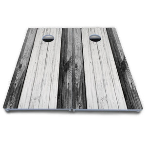 Grey Two Tone Slats Cornhole Boards - All Weather Series Cornhole Solutions