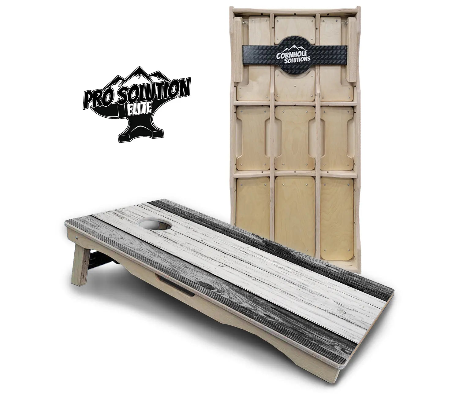 Grey Two Tone Slats Cornhole Boards - Pro Solution Elite Series Cornhole Solutions