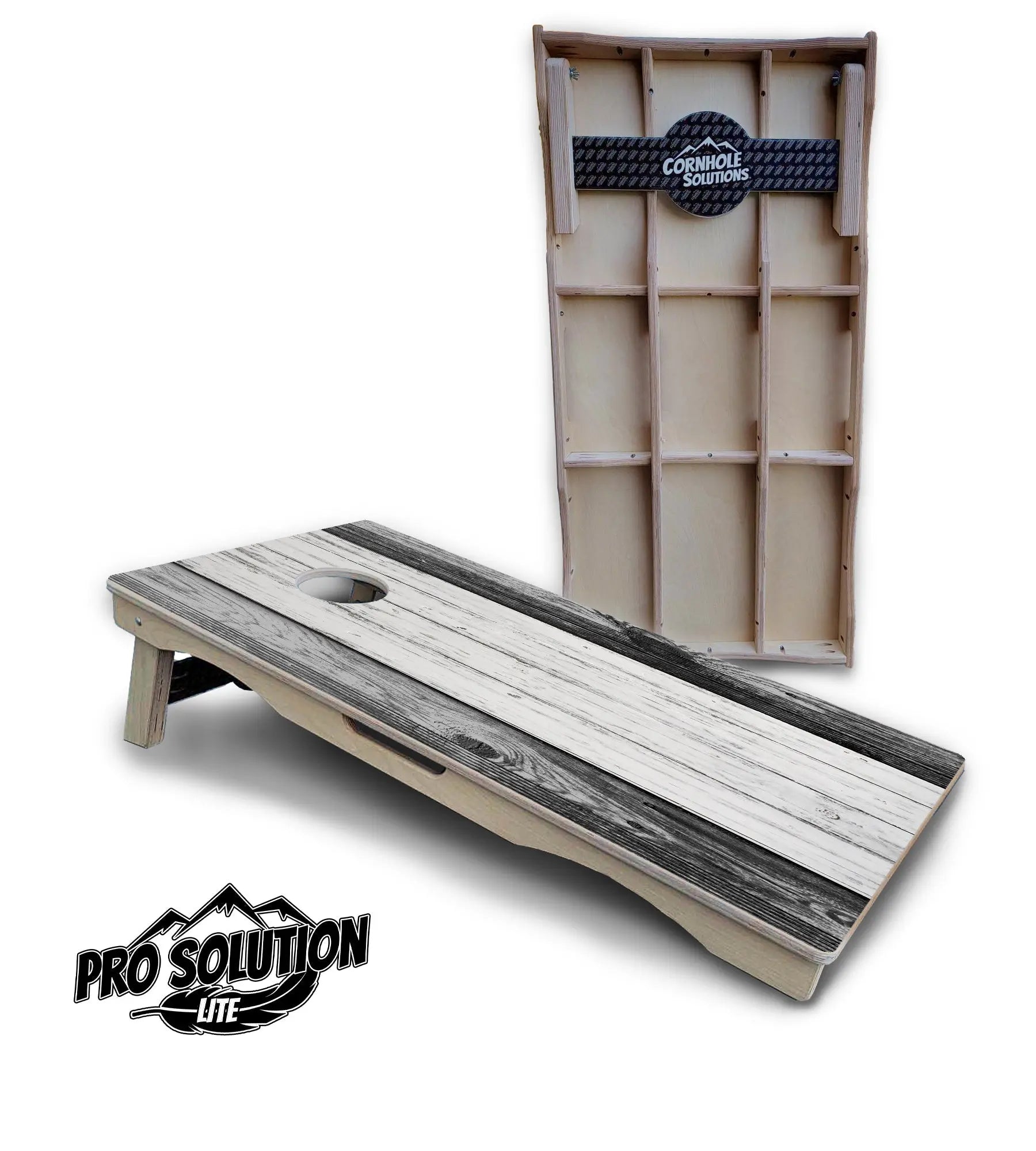 Grey Two Tone Slats Cornhole Boards - Pro Solution Lite Series Cornhole Solutions