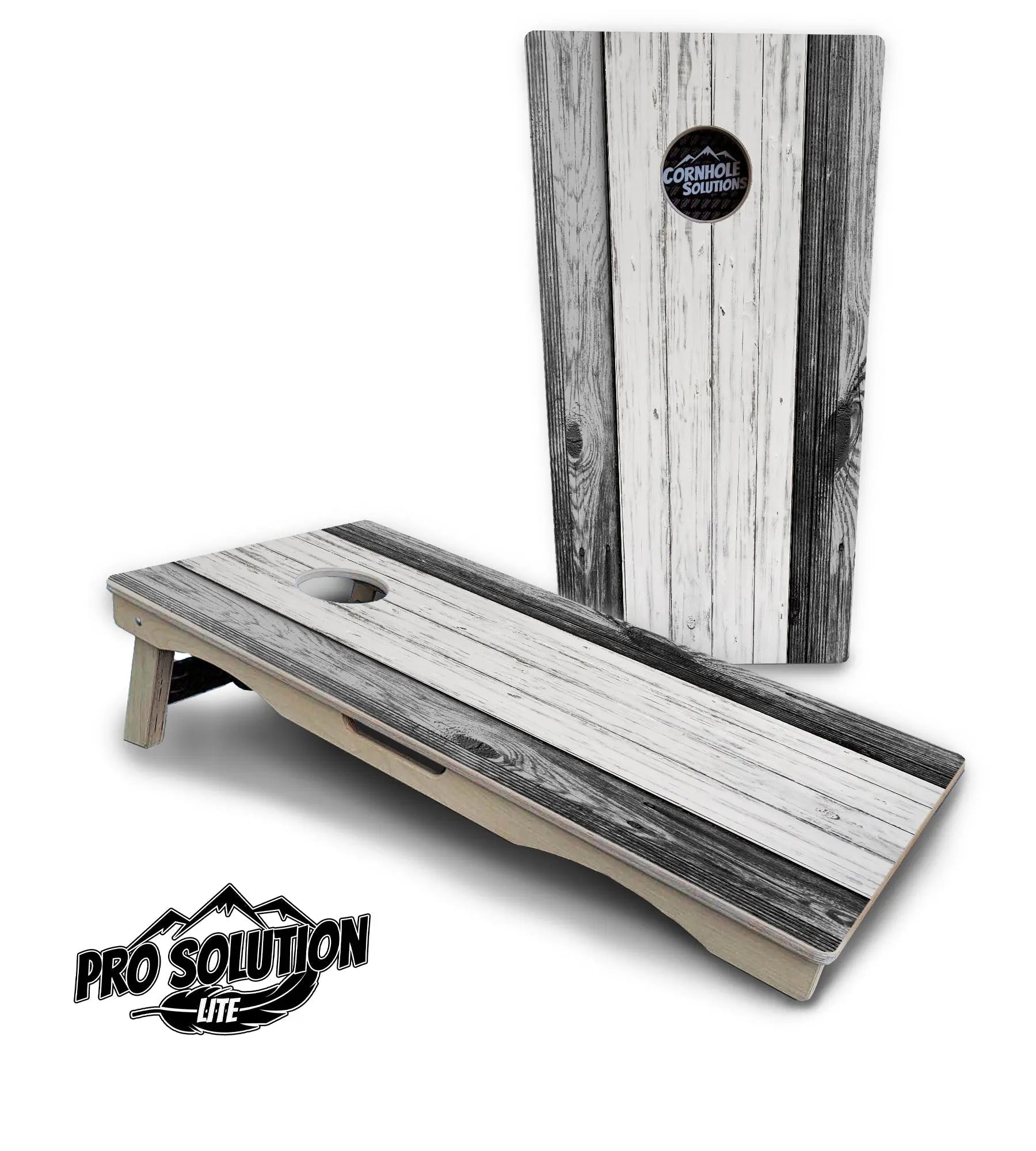 Grey Two Tone Slats Cornhole Boards - Pro Solution Lite Series Cornhole Solutions