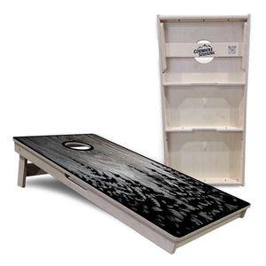 Greyscale Pine Trees Cornhole Boards - Professional Tournament Series Cornhole Solutions
