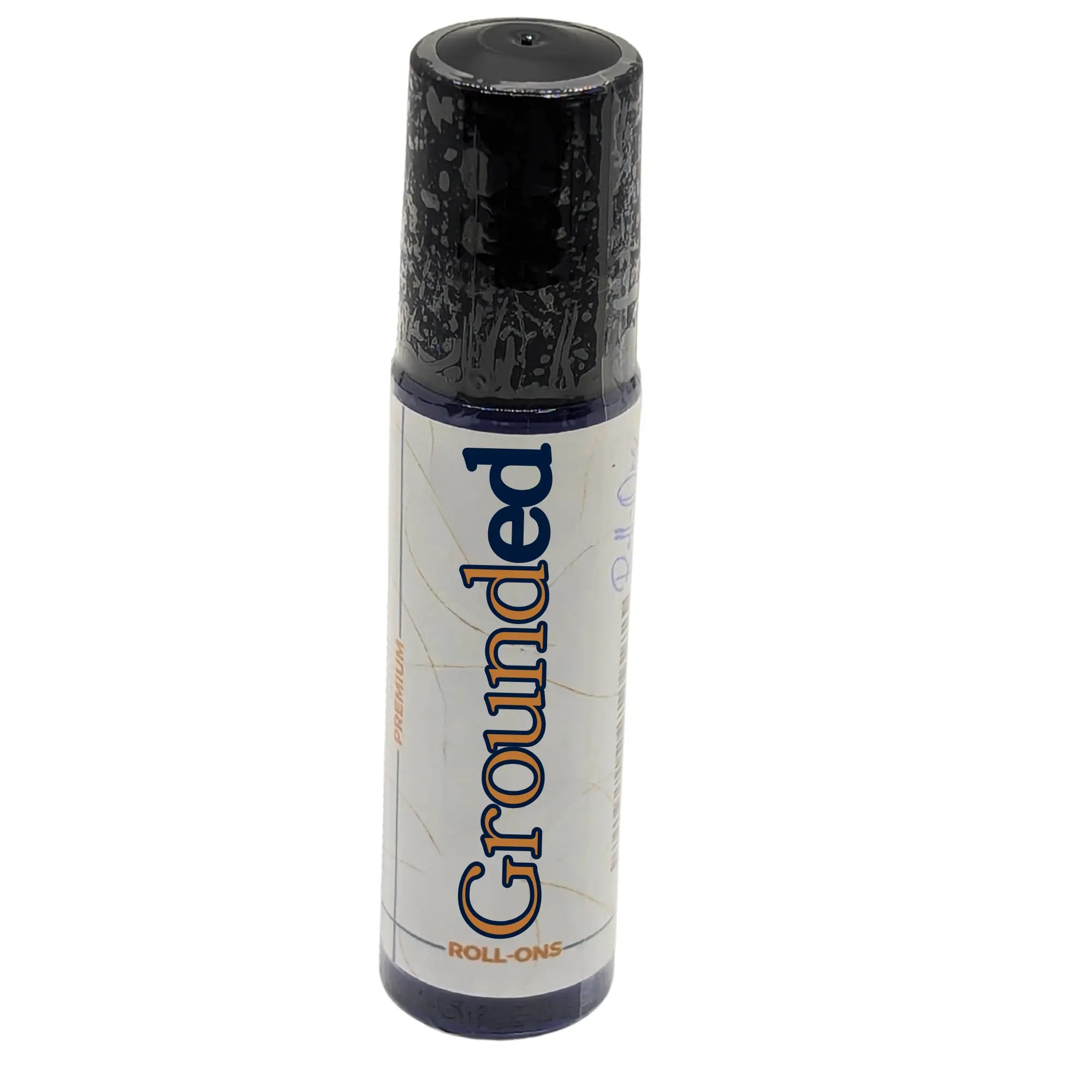 Grounded Roll-on Oil by ResilScents in glass container with black cap and label with brand name.