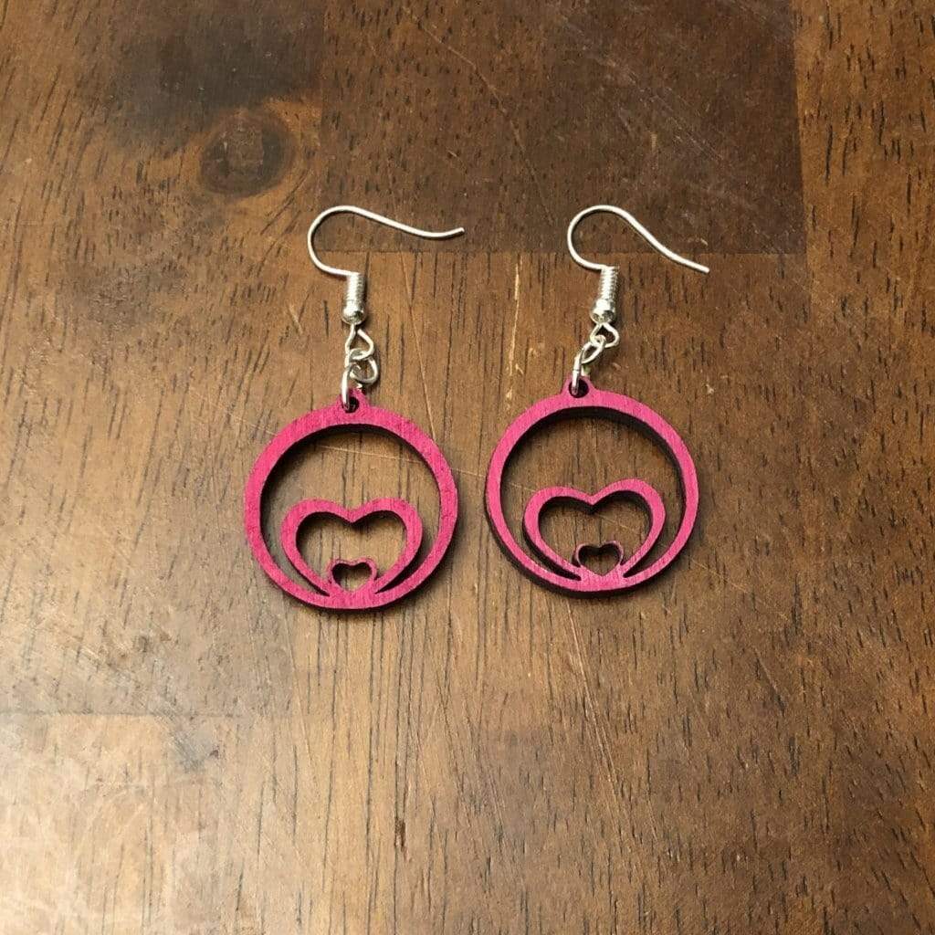 Growing Heart Wooden Dangle Earrings | Romantic Jewelry