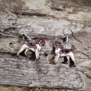 Beagle Wooden Earrings | Dog Lover Pet Jewelry