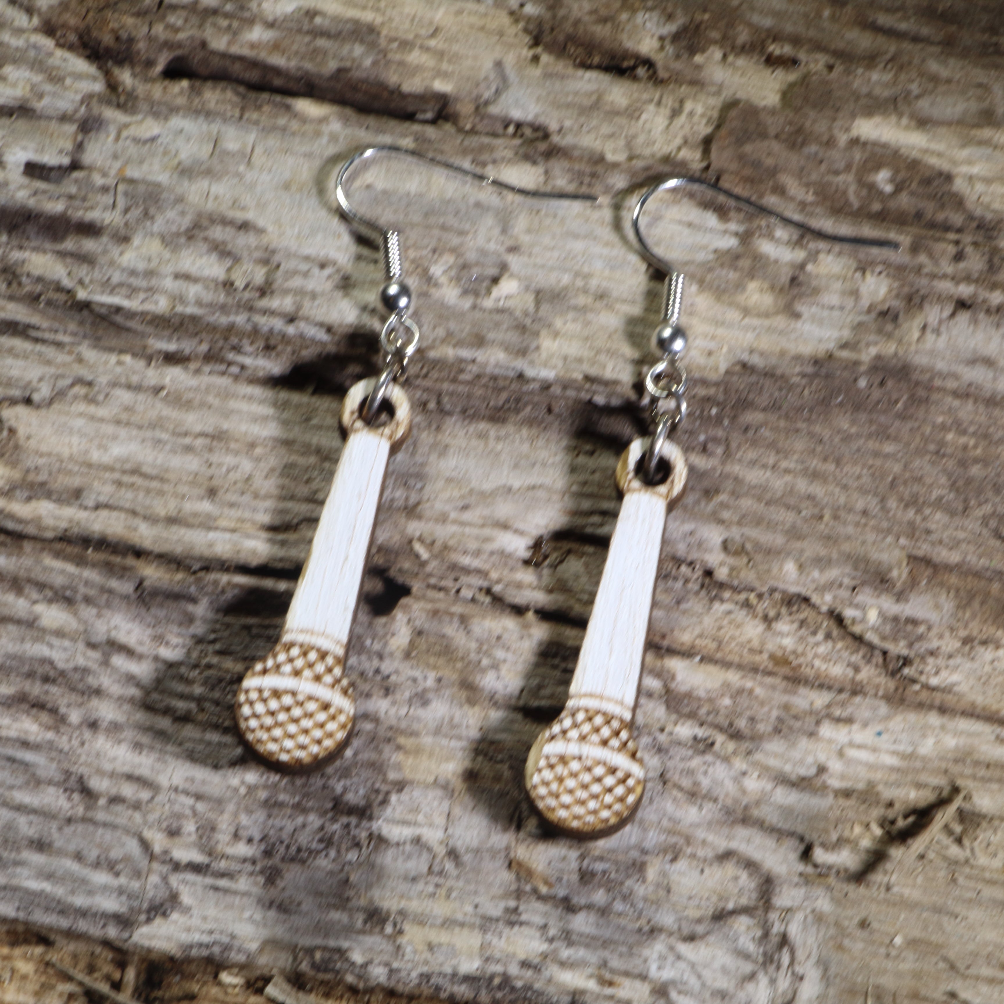 Microphone Wooden Earrings | Singer Music Lover Jewelry