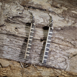 Piano Keyboard Wooden Earrings | Musician Instrument Jewelry