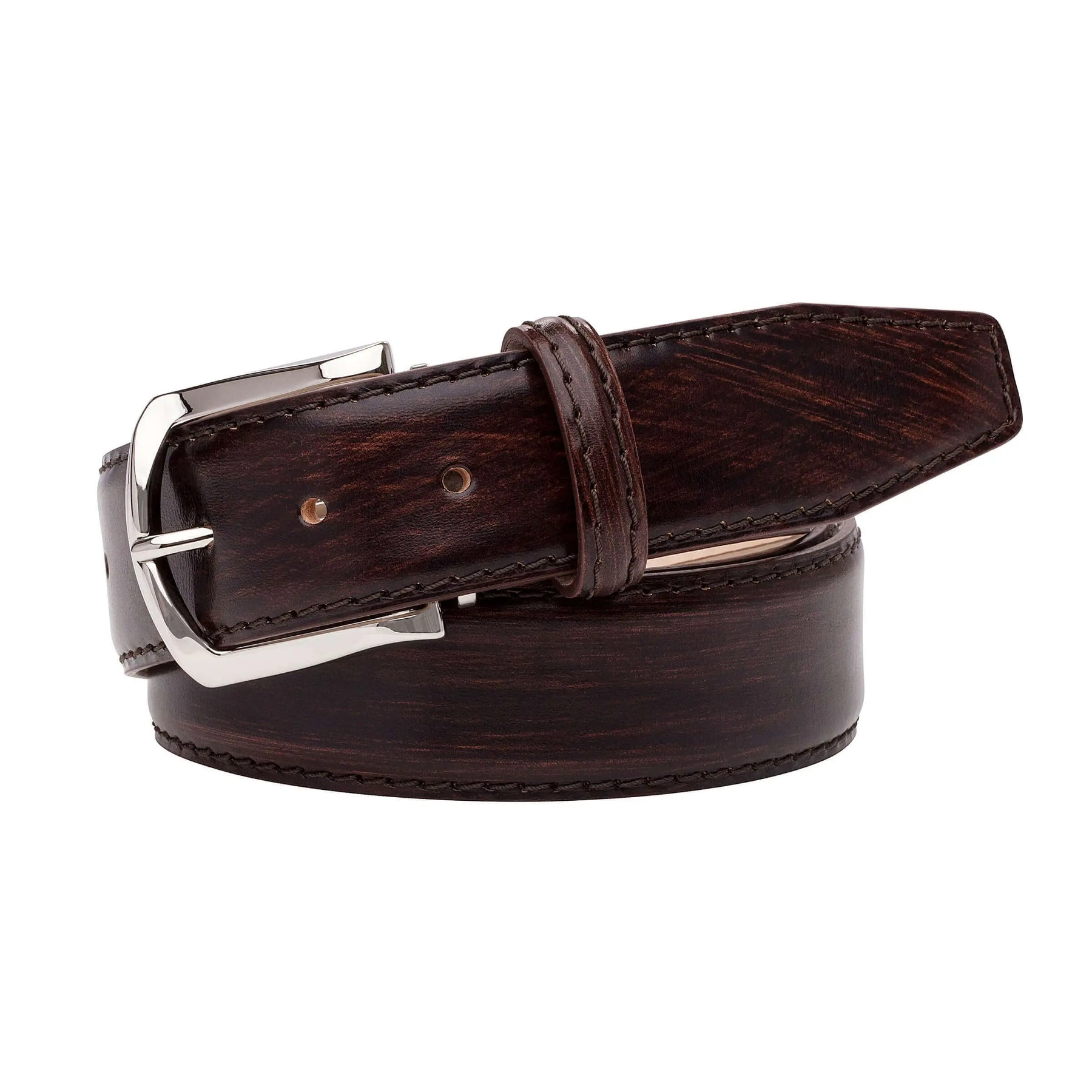 Roger Ximenez hand stained custom leather belt with bespoke sizing options