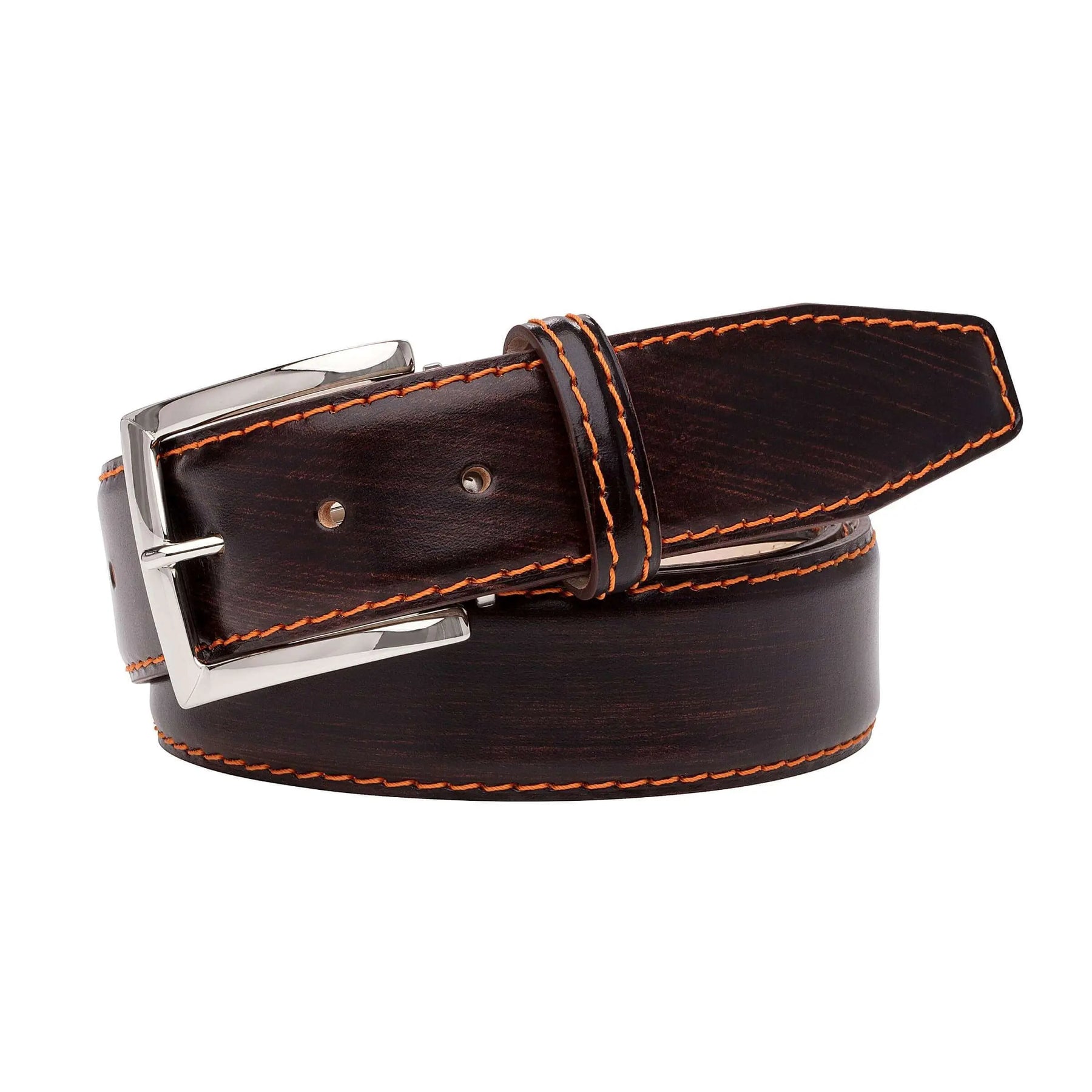 Hand stained leather belt for golf and executive style