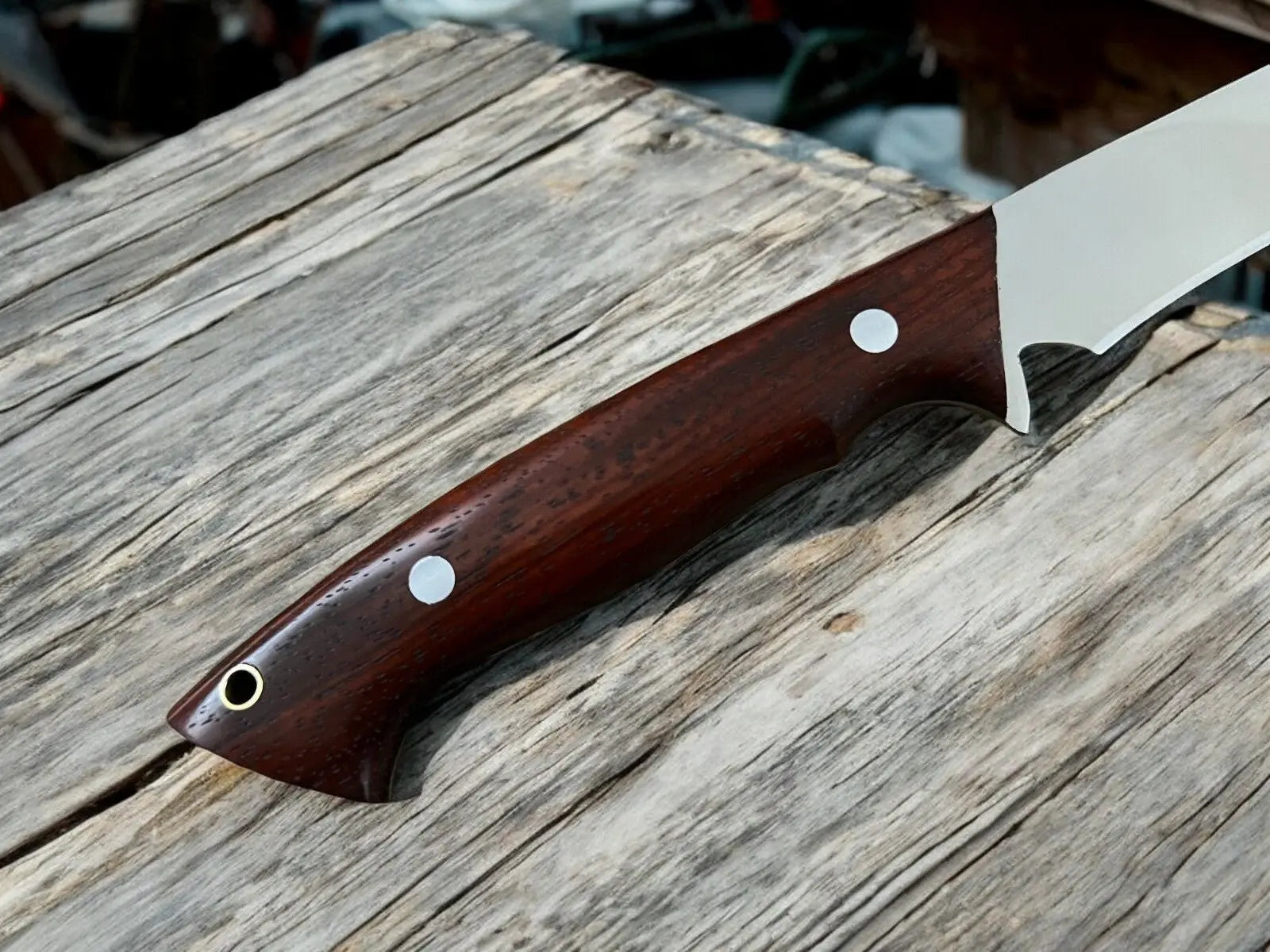 Handcrafted Rosewood Fillet Knife - Precision at 14.4 by Damascus Knife Store, Damascus knife detail photo 2