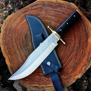 Handmade Bowie Knife – D2 Steel Blade & Buffalo Horn Handle Damascus Knife Store