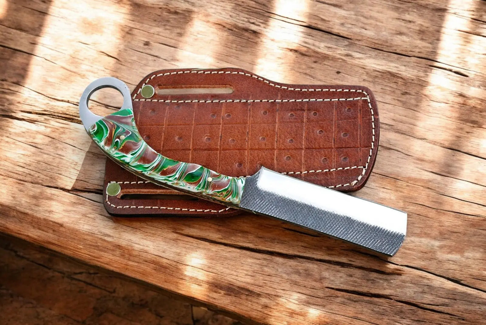Handmade Bull Cutter Knife – 9" File Tool Steel Blade Damascus Knife Store