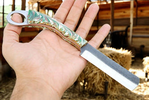 Handmade Bull Cutter Knife – 9" File Tool Steel Blade Damascus Knife Store