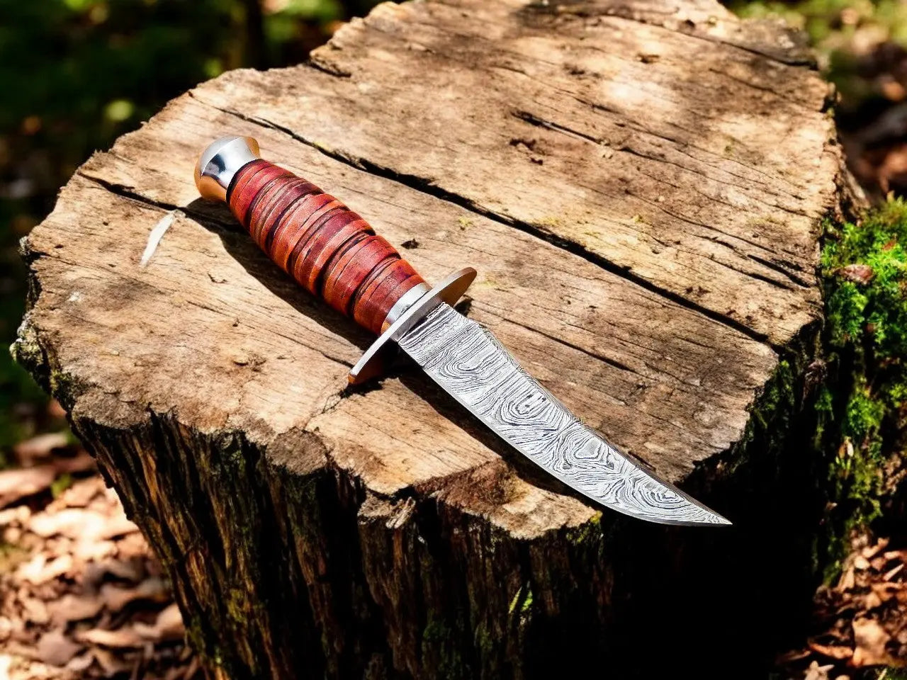 Handmade Damascus Bowie Knife – Buffalo Horn Handle Damascus Knife Store