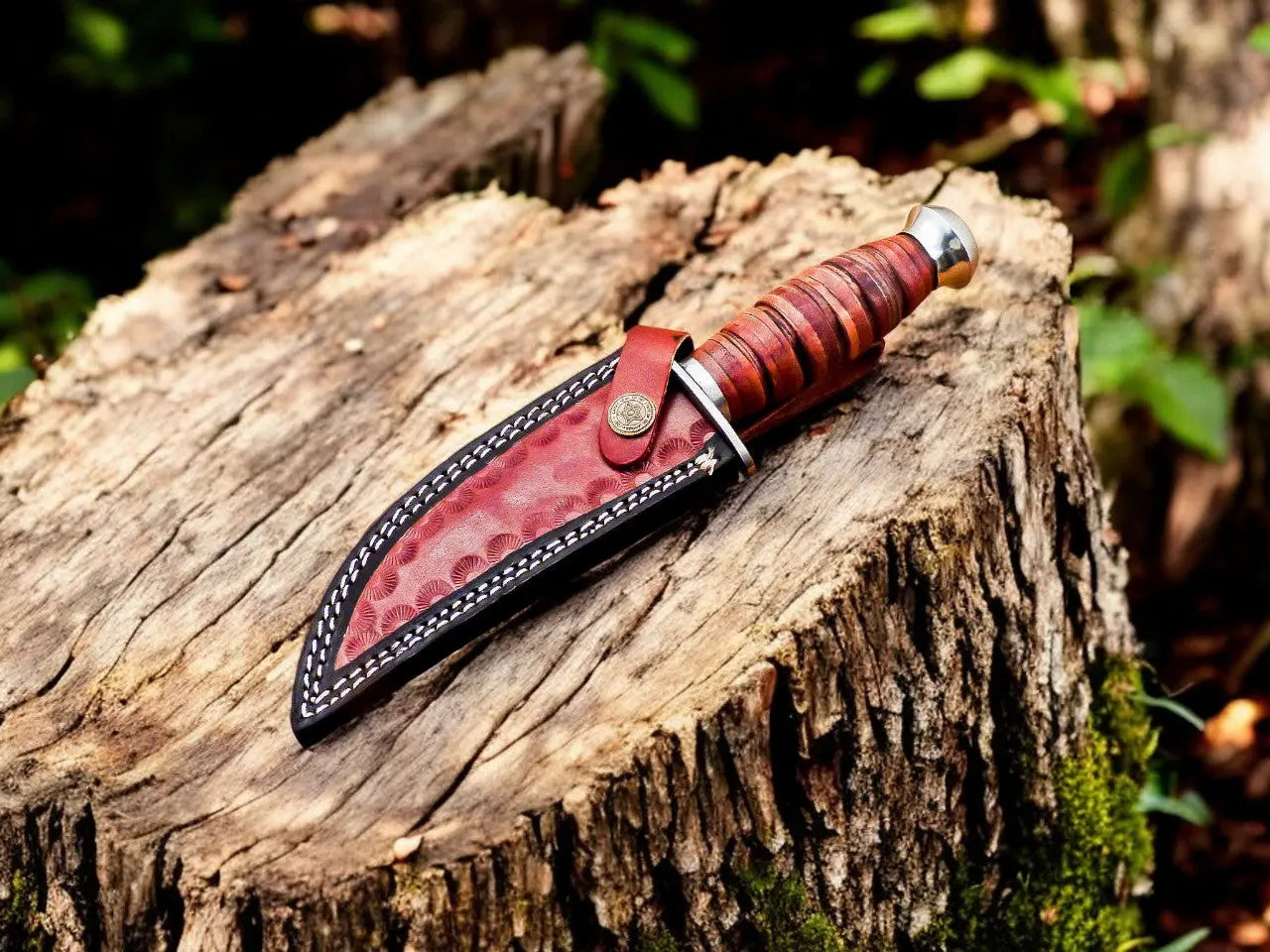 Handmade Damascus Bowie Knife – Buffalo Horn Handle Damascus Knife Store