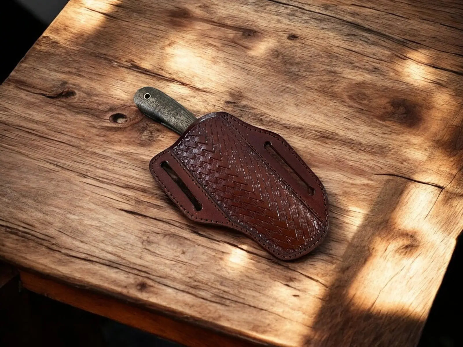 Handmade Damascus Bull Cutter Knife with Walnut Handle Damascus Knife Store