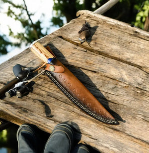 Handmade Damascus Fillet Knife – Epoxy Olive Wood Handle Damascus Knife Store