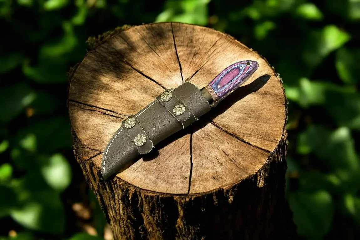 Handmade Damascus Hunting Knife with Exotic Wood Handle Damascus Knife Store