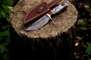 Handmade Damascus Hunting Knife with Exotic Wood Handle Damascus Knife Store