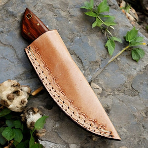 Handmade Damascus Hunting Knife with Rosewood Handle Damascus Knife Store