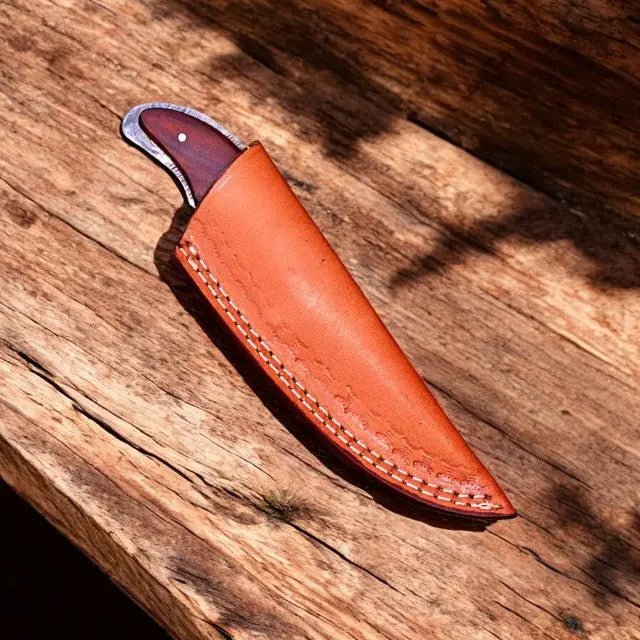 Handmade Damascus Hunting Knife with Rosewood Handle Damascus Knife Store