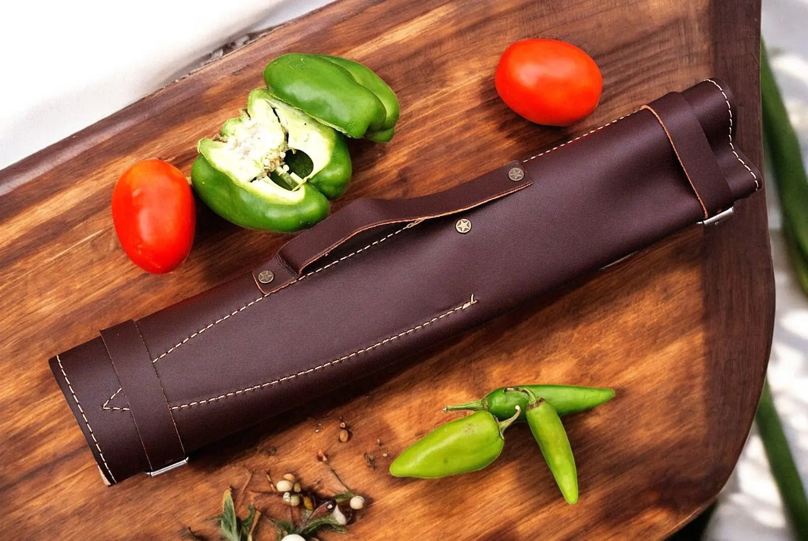 Handmade Damascus Kitchen Knives Set with Exotic Wood Handles Damascus Knife Store