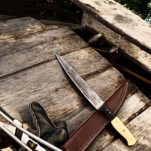 Handmade Damascus Steel Fillet Knife – 6.5" Blade Damascus Knife Store