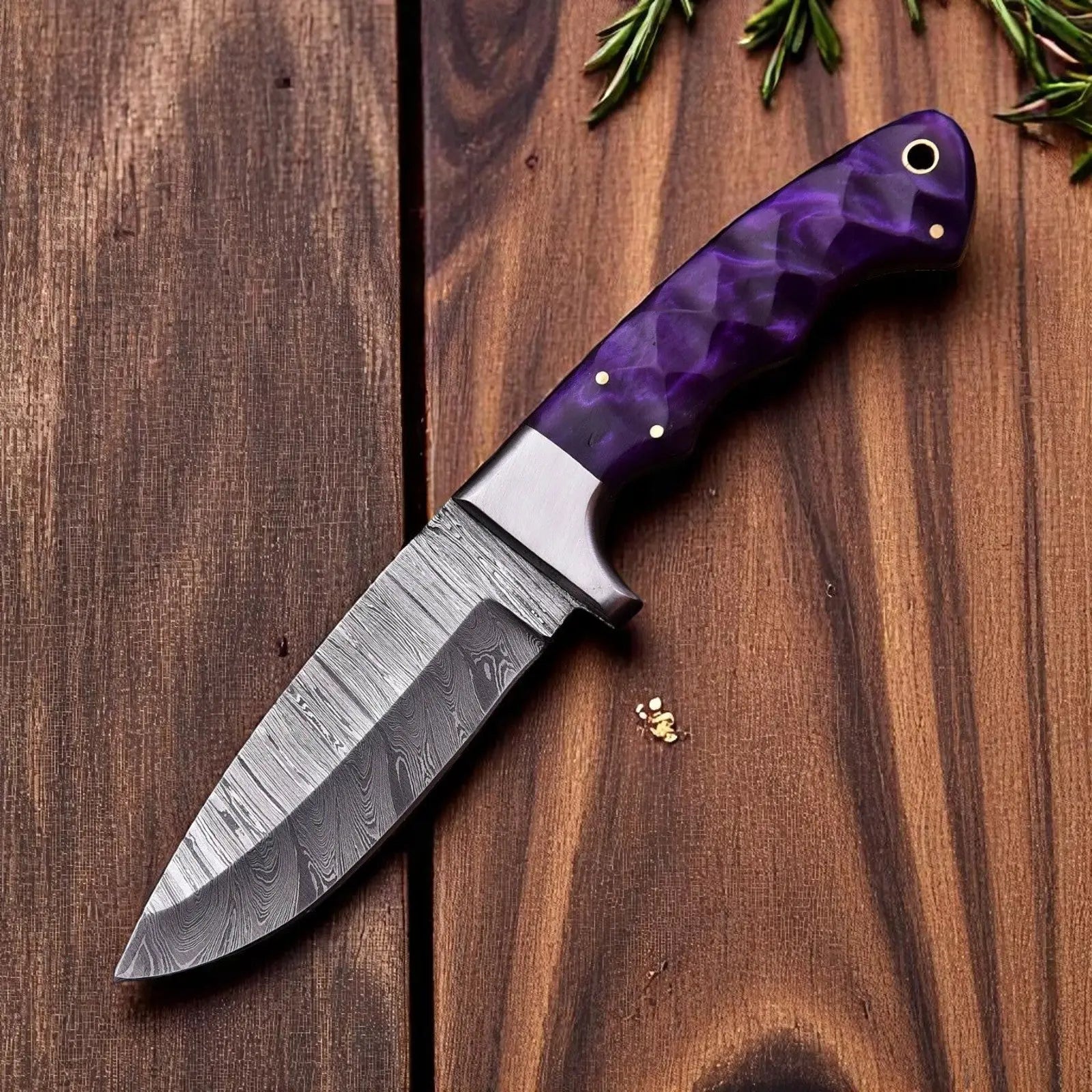 Handmade Damascus Steel Hunting Knife 8" with Sheath Damascus Knife Store