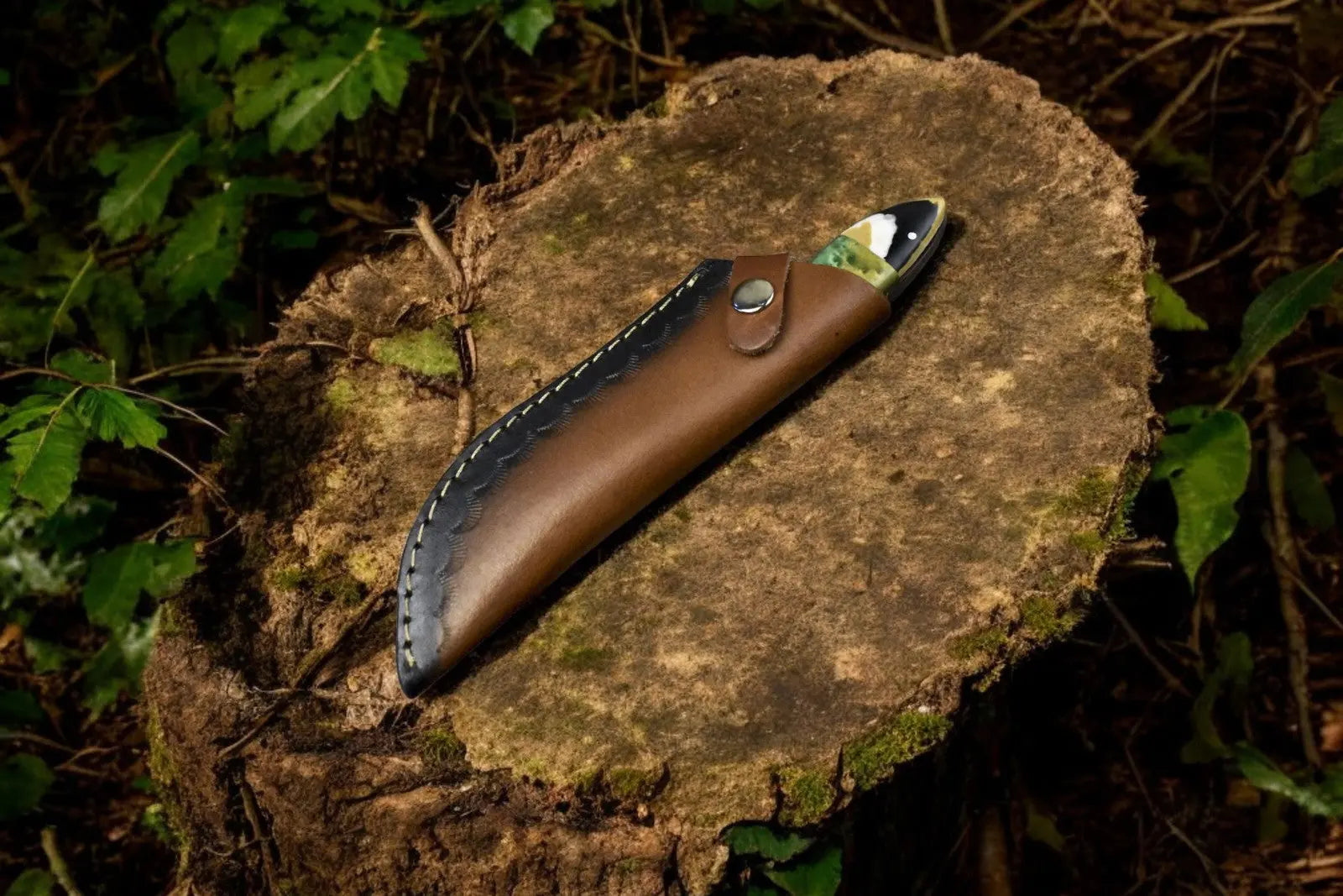 Handmade Damascus Steel Skinning Knife with Leather Sheath Damascus Knife Store