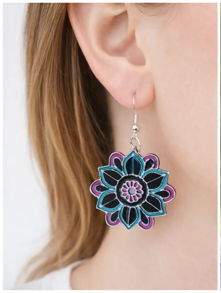 Handmade Floral Mandala Earrings – Lightweight Statement Dangle Earrings The Tween Space