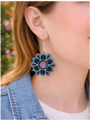 Handmade Floral Mandala Earrings – Lightweight Statement Dangle Earrings The Tween Space