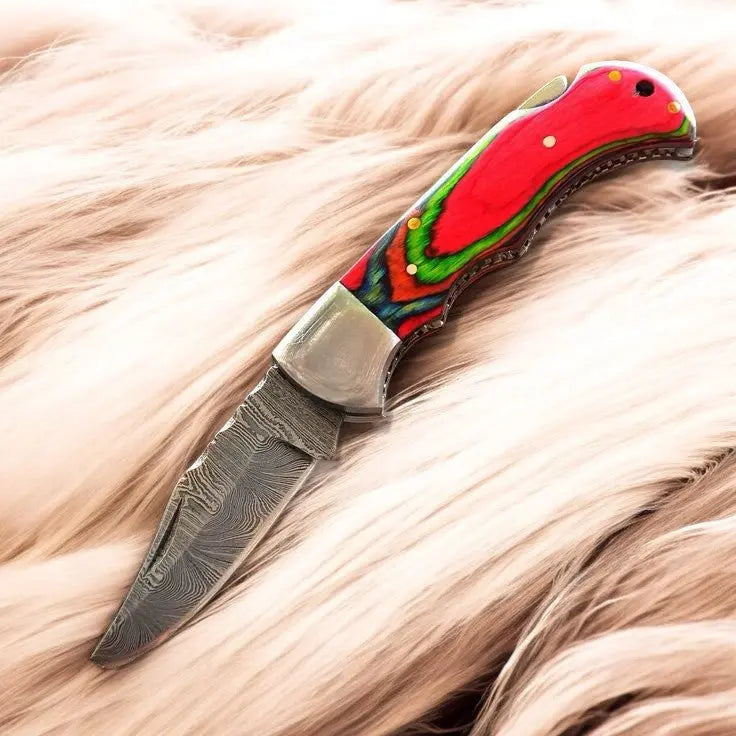 Handmade Folding Knife – 3" Damascus Steel Blade Damascus Knife Store