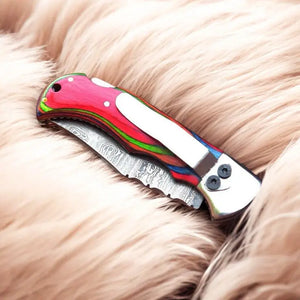 Handmade Folding Knife – 3" Damascus Steel Blade Damascus Knife Store