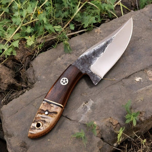 Handmade High-Carbon Steel Hunting Knife – 8" with Sheath Damascus Knife Store
