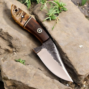 Handmade High-Carbon Steel Hunting Knife – 8" with Sheath Damascus Knife Store