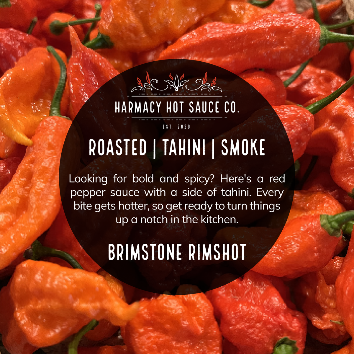 Brimstone Inferno - Extra Hot Roasted Red Pepper & Tahini (9oz) flavor and product details