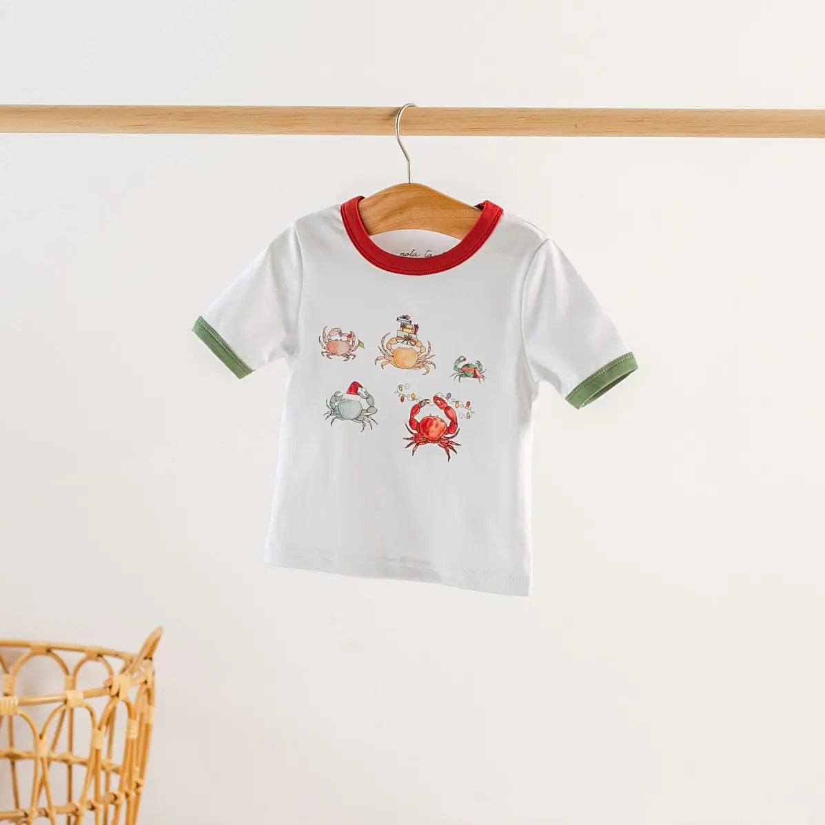 He Sees You When You're Crabby Organic Cotton Kids Tshirt Nola Tawk