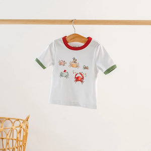 He Sees You When You're Crabby Organic Cotton Kids Tshirt Nola Tawk
